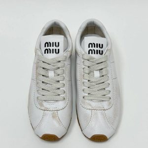 Кожаные кеды Miu Miu