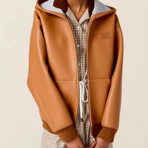 Бомбер Miu Miu кожаный