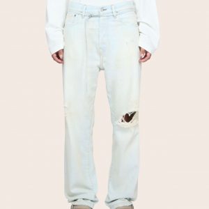 Белые джинсы Acne Studios с ремешком