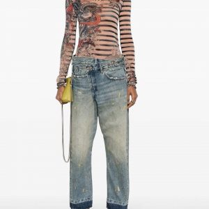 Джинсы R13 с потёртостями