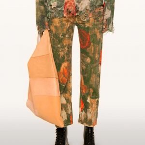 Джинсы R13 с принтом розы