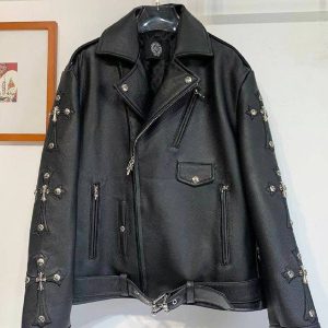 Кожаная куртка Chrome Hearts