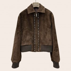 Куртка Loewe замшевая с металлическими заклепками