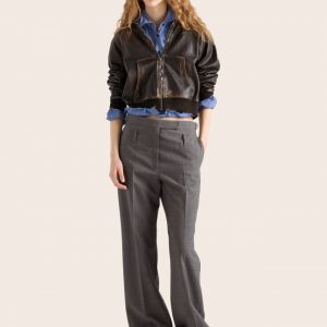 Куртка Prada с капюшоном из кожи наппа