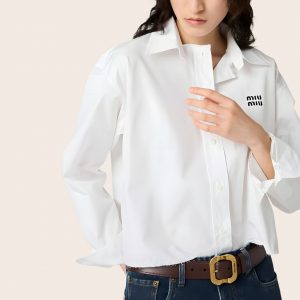 Рубашка Miu Miu с необработанным краем