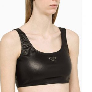 Топ кожаный Prada